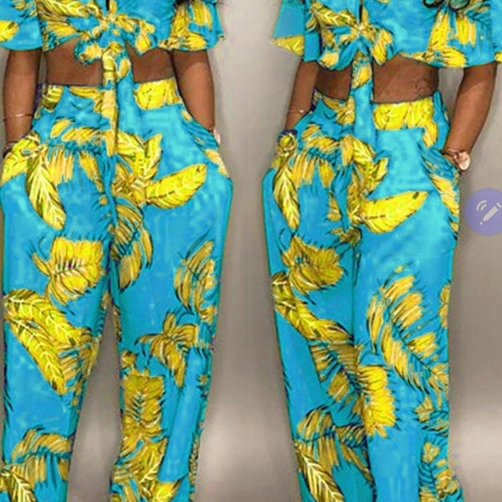 Floral Two Piece Baby Blue